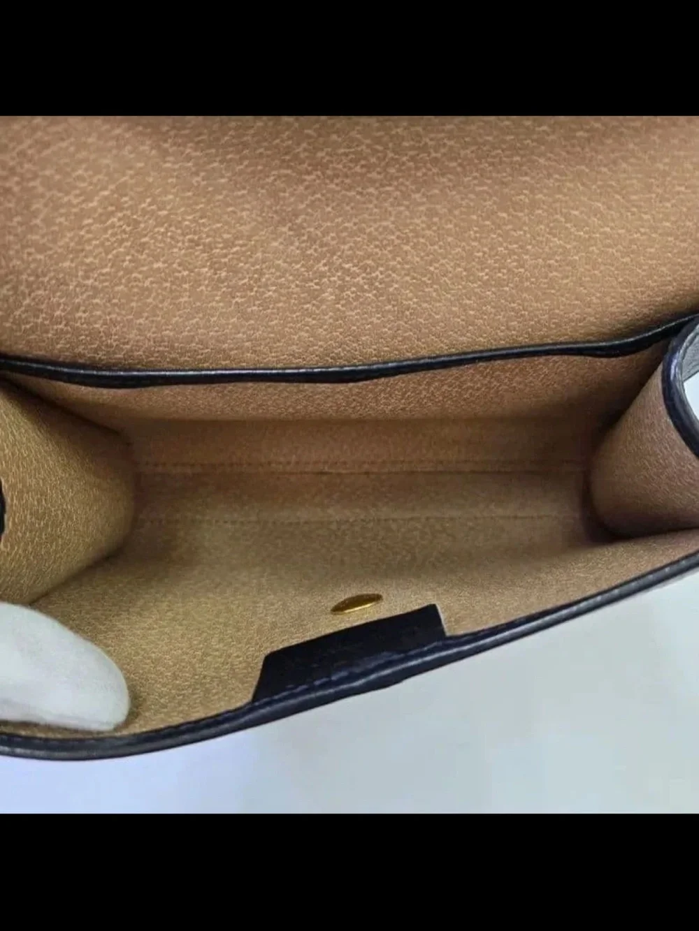 Dior Black Clutch with Gold Ring Detail